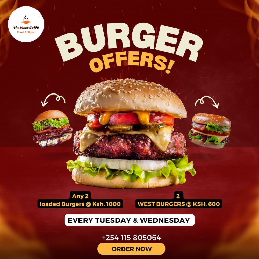 Burgers offer banner